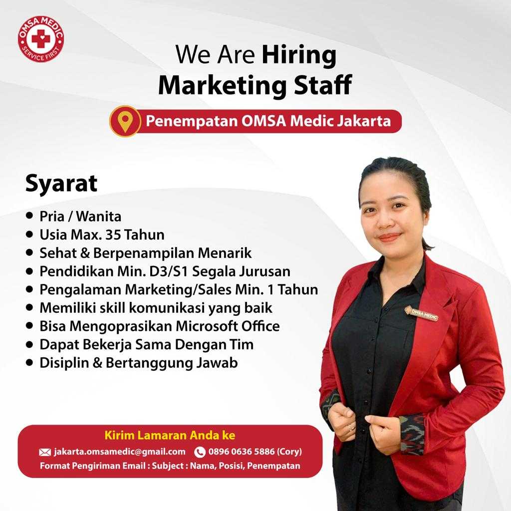 Lowongan Marketing Staff Di Klinik Omsa Medic Kota Jakarta Selatan